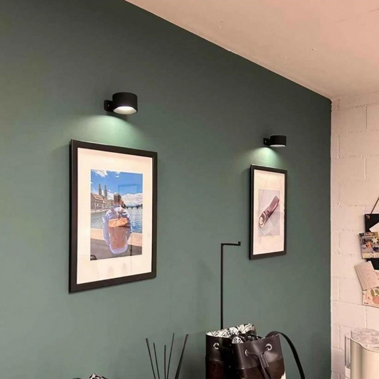 Rechargeable White Cylindrical Wall Lamp with Remote Control - view 2
