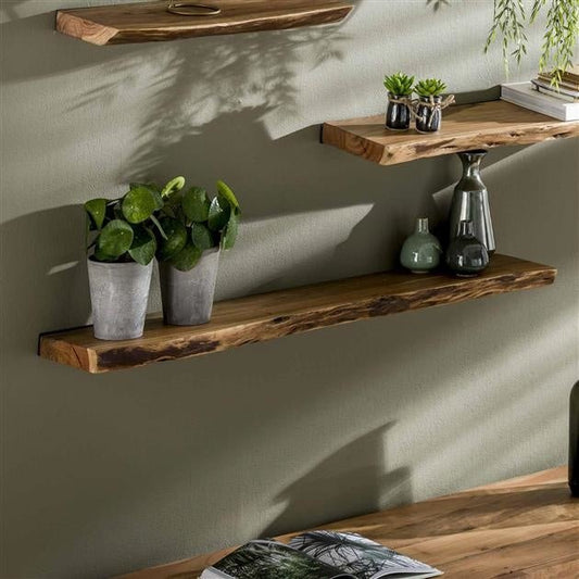 Industrial Wall Shelf with Black Frame for Books, Plants, and Decor - view 2