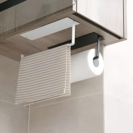 Adhesive Black Paper Towel Holder for Kitchen and Bathroom - view 2