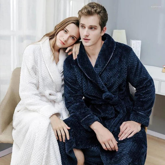 Soft Warm Unisex Bathrobe with Pockets for Home Relaxation - view 2
