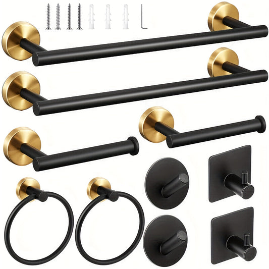 Matte Black Towel Holder Set for Modern Bathrooms - view 2