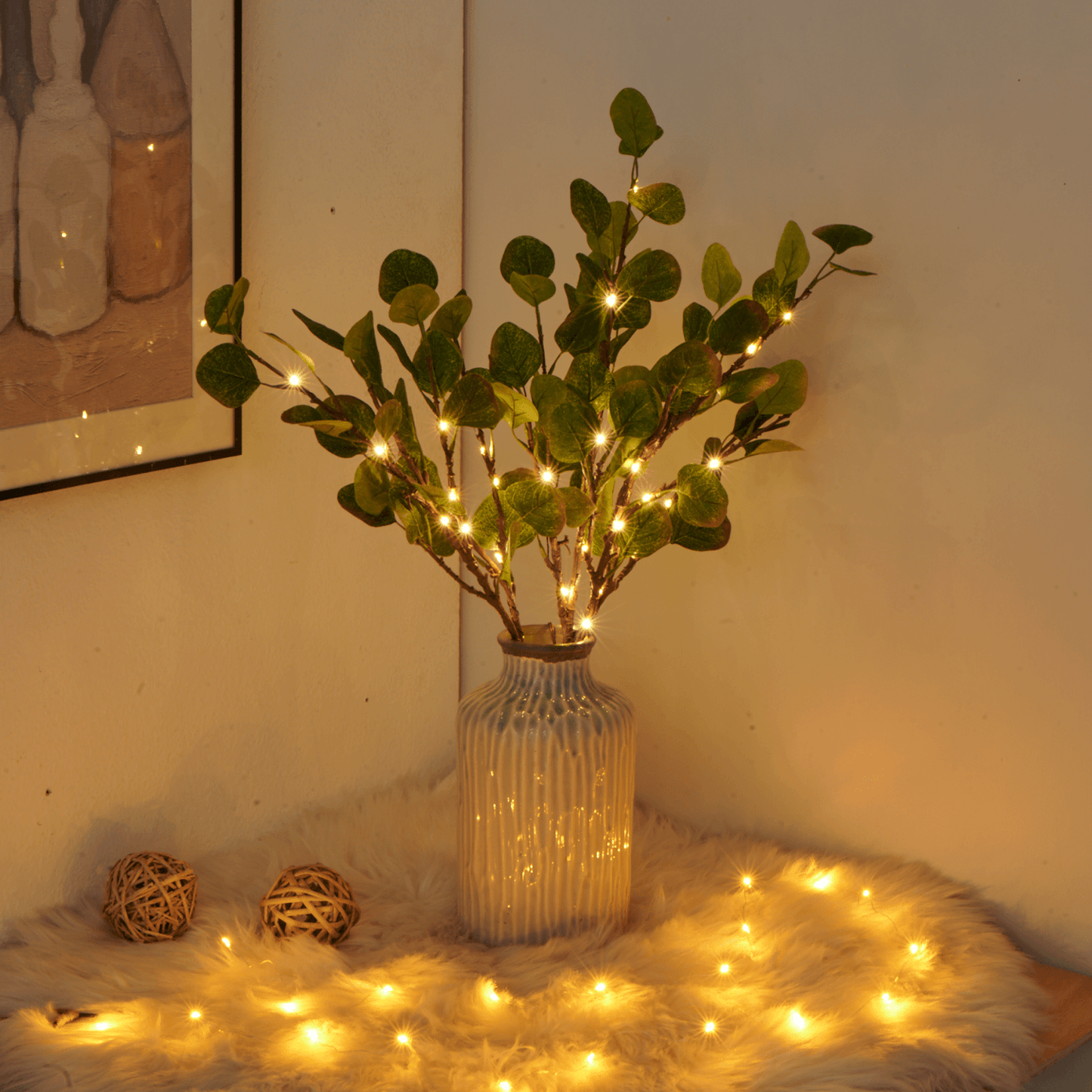 Olive Branch Fairy Lamp – Adjustable Warm LED Lighting for Home Decor - view 8