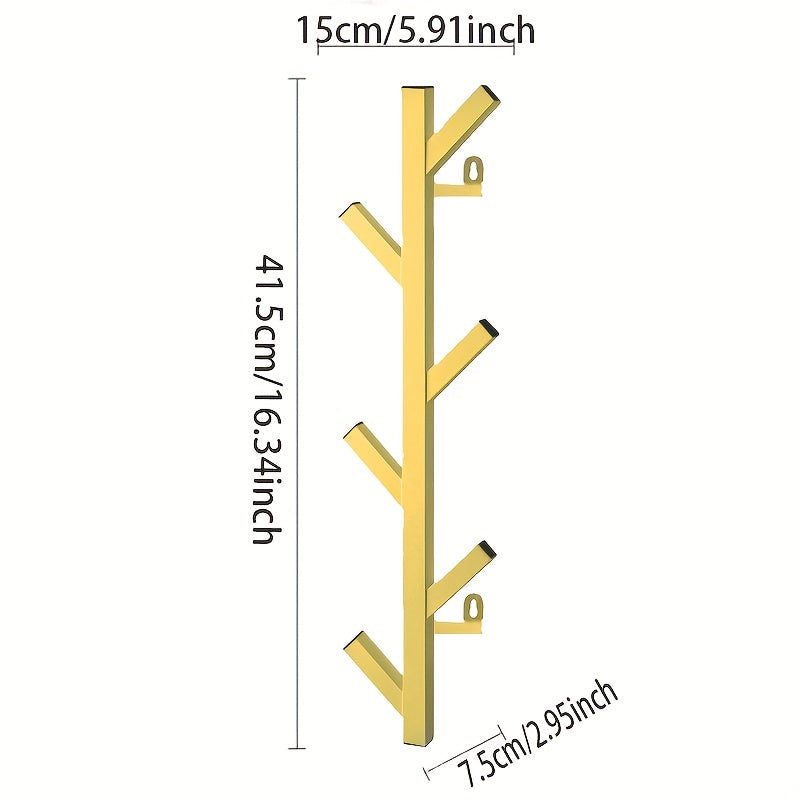 Wall-Mounted Clothes Rack with Gold-Colored Pipes - view 15