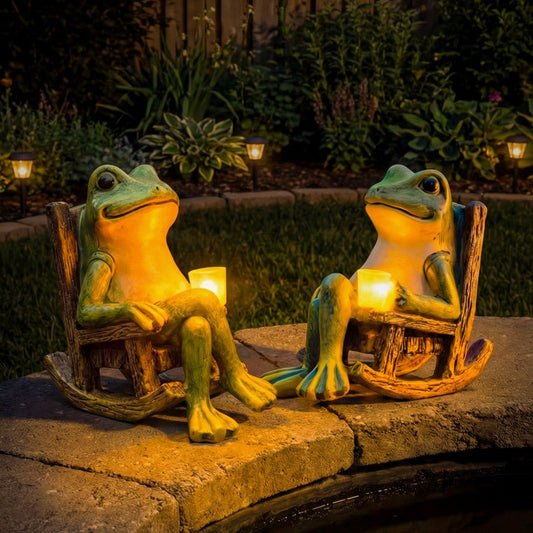 Solar Frog Garden Light - Decorative Outdoor Figure - view 2