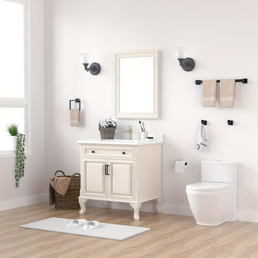 Matte Black Bathroom Accessory Set - Modern 10-Piece Organizer - view 2
