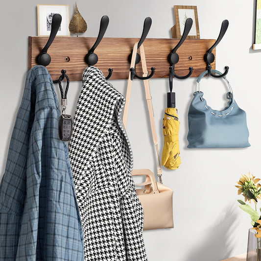 Wall-Mounted Clothes Rack in Dark Brown for Any Room - view 2
