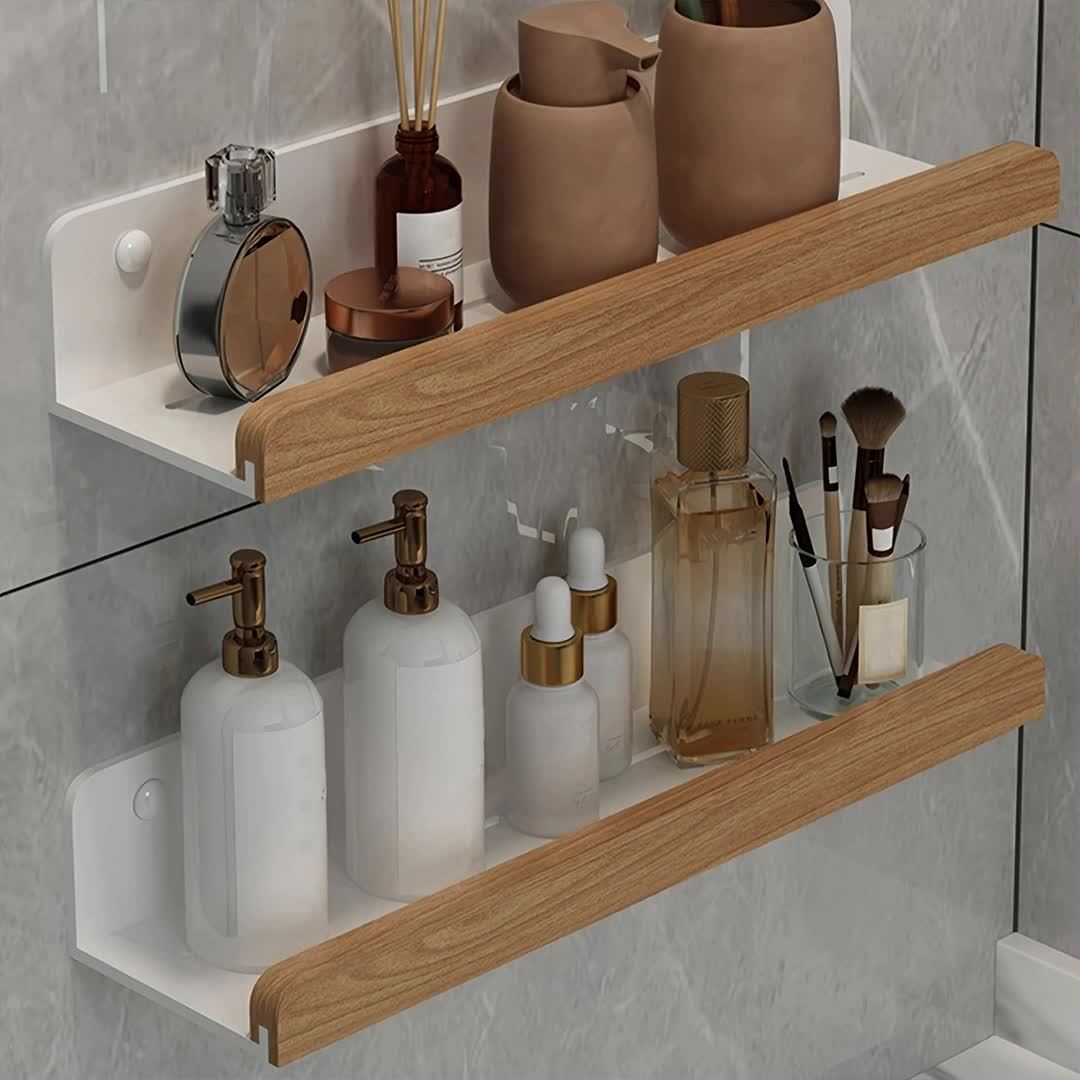 No-Drill Bathroom Wall Shelf for Shampoo and Cosmetics - view 14