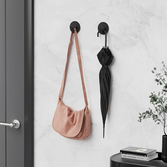 Self-Adhesive Black Wall Hooks - Bathroom and Kitchen Organizer - view 2