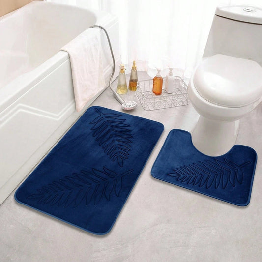 Lush Leaf Bath Mat Set in Green for a Spa-Style Bathroom - view 2