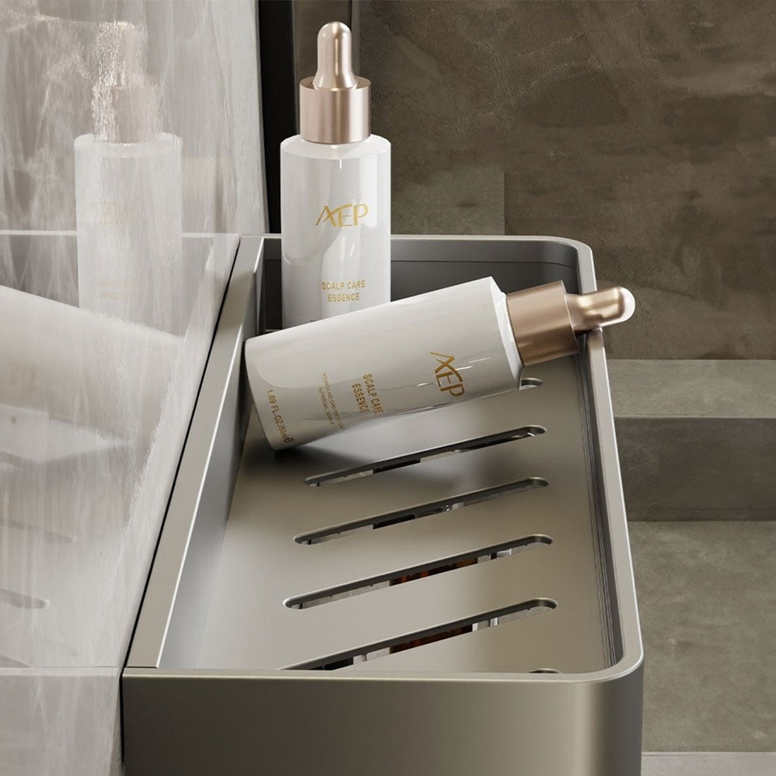 Water-Resistant Bathroom Wall Shelf with Towel Rack - view 12