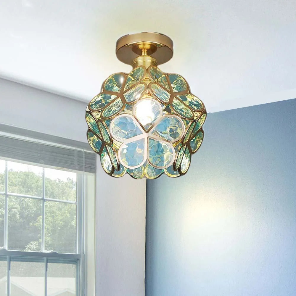 Gold Flower Ceiling Lamp for Bedroom or Hallway - view 6