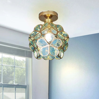 Gold Flower Ceiling Lamp for Bedroom or Hallway - view 6