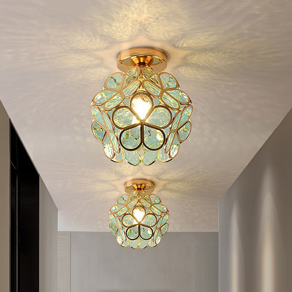 Gold Flower Ceiling Lamp for Bedroom or Hallway - view 2