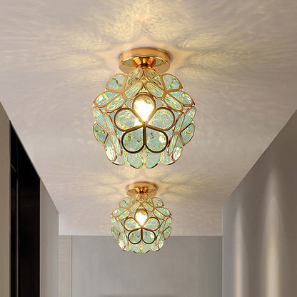 Gold Flower Ceiling Lamp for Bedroom or Hallway - view 2
