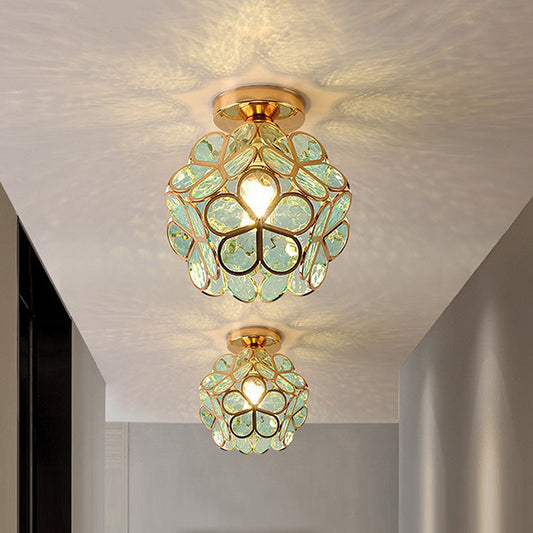 Gold Flower Ceiling Lamp for Bedroom or Hallway - view 2