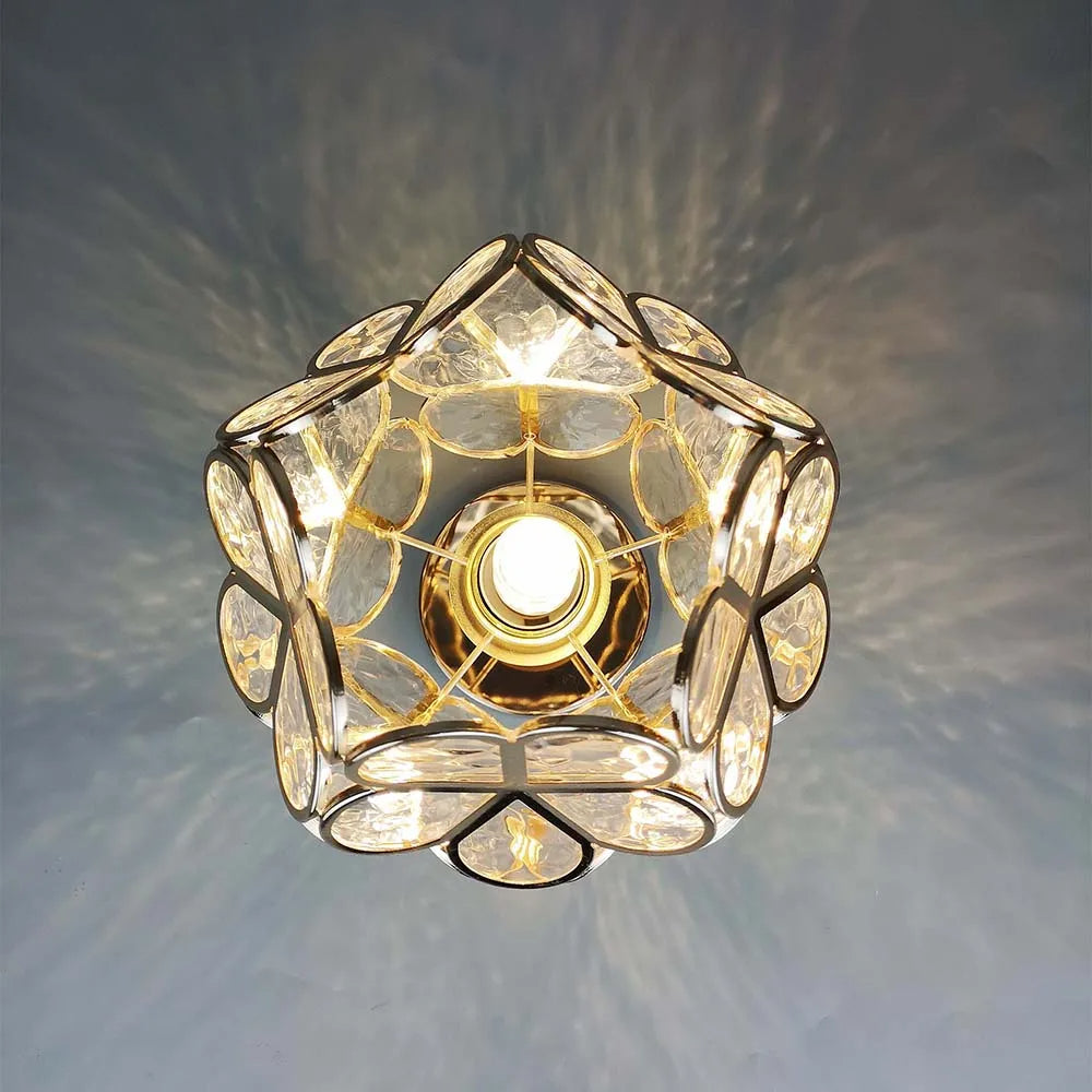 Gold Flower Ceiling Lamp for Bedroom or Hallway - view 9