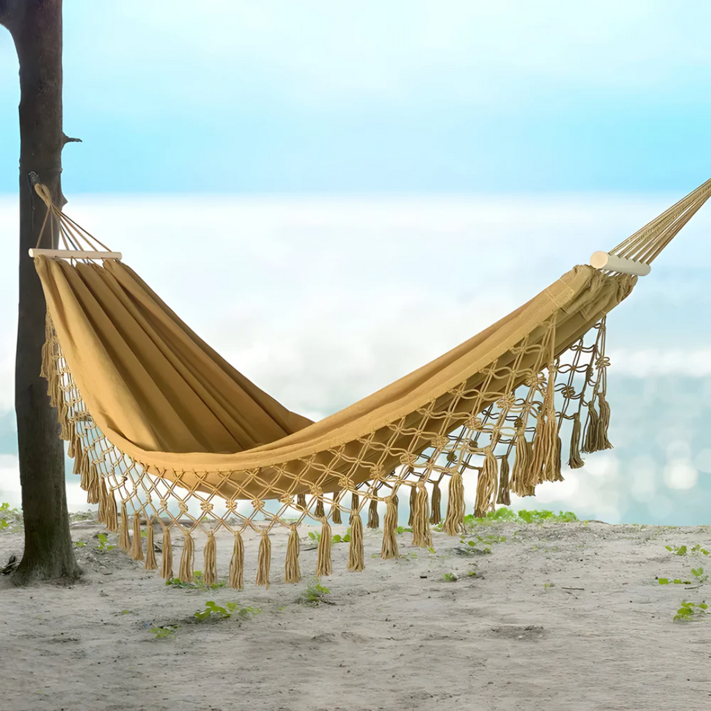 Cotton Blend Hammock – Bohemian Style for Garden or Balcony – view 4