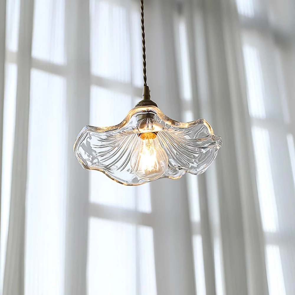 Flower Pendant Lamp in Purple and Amber for Dining Room Decor - view 10