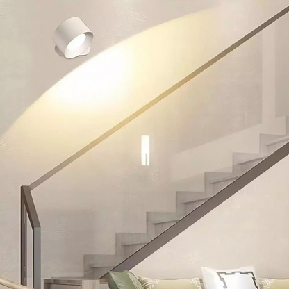 Rechargeable White Cylindrical Wall Lamp with Remote Control - view 9