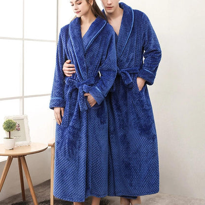 Soft Warm Unisex Bathrobe with Pockets for Home Relaxation - view 16