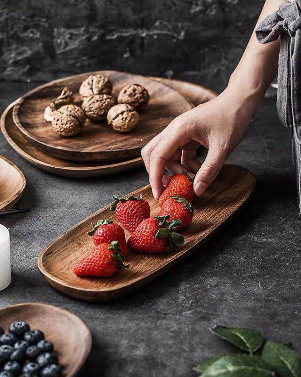 Rustic Serving Board Set in Natural Tones for Kitchen or Table - view 19