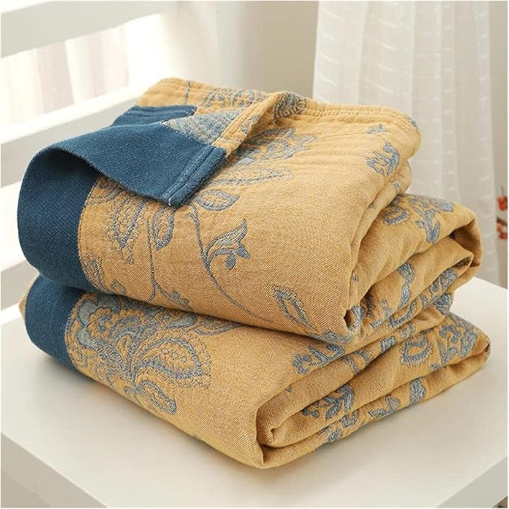Floral Cotton Throw Blanket – Lightweight for Bed or Sofa – view 9