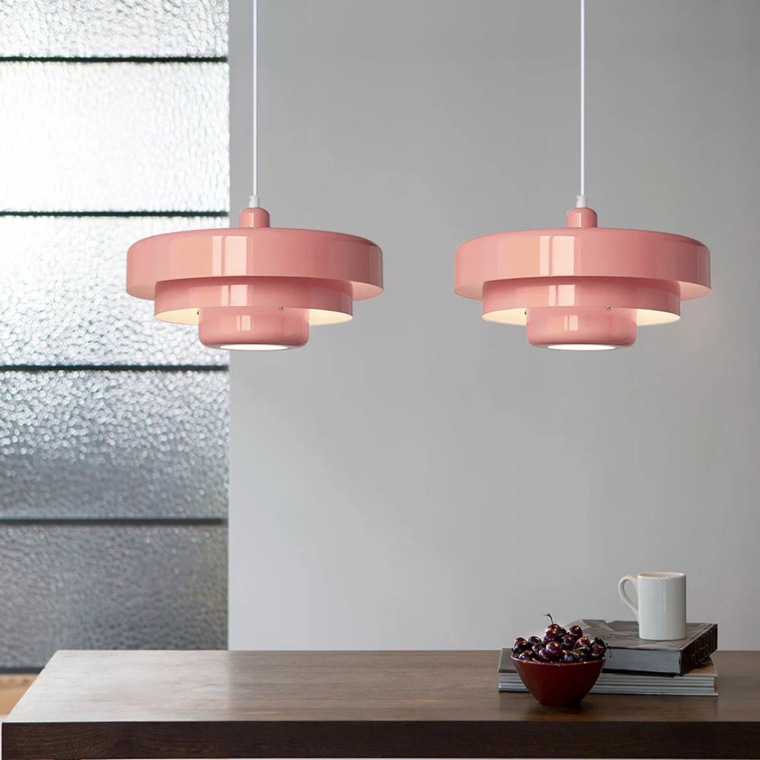 Layered Pendant Lamp in Green, Orange, or White for Dining Room - view 36