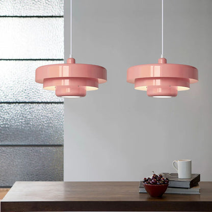 Layered Pendant Lamp in Green, Orange, or White for Dining Room - view 36