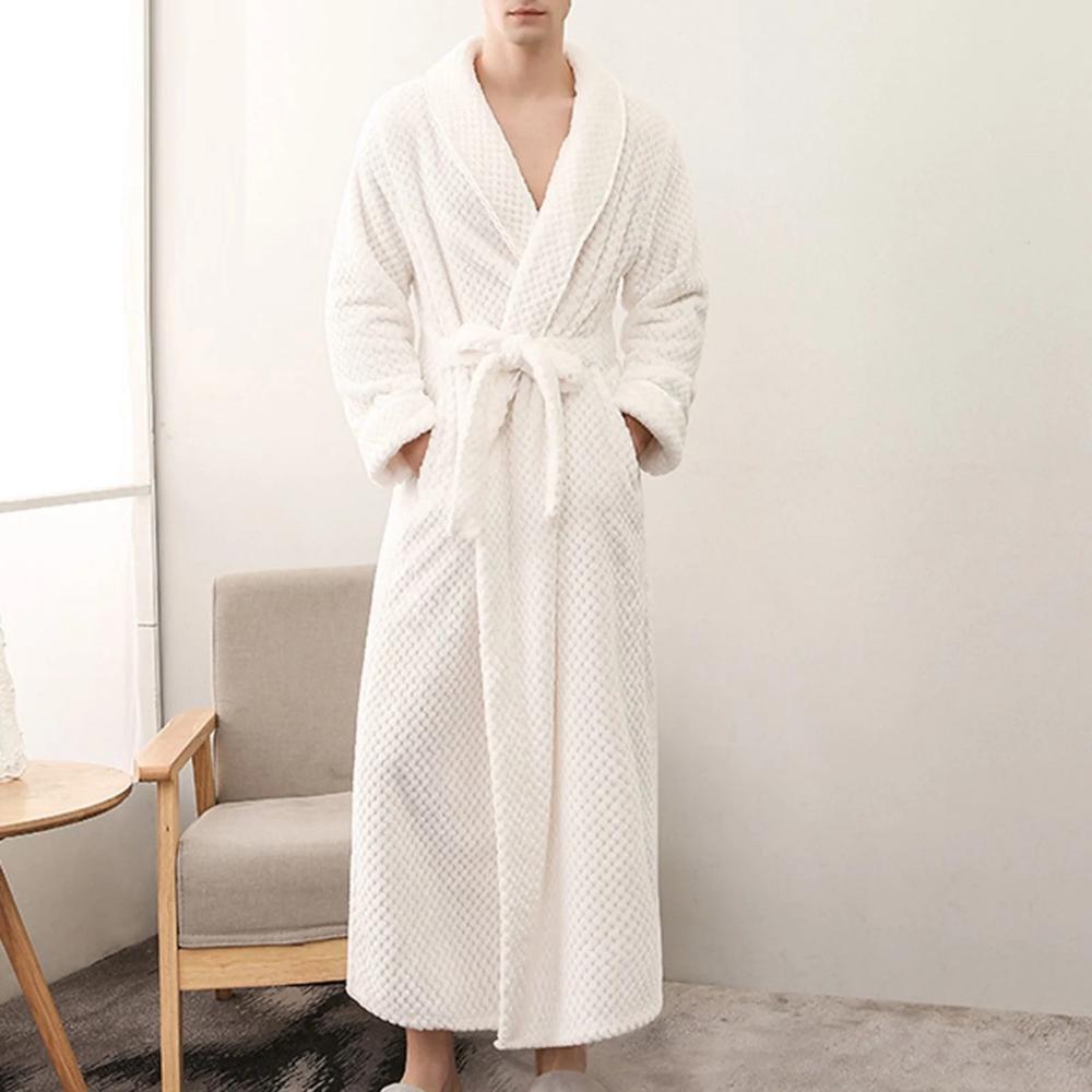 Soft Warm Unisex Bathrobe with Pockets for Home Relaxation - view 11