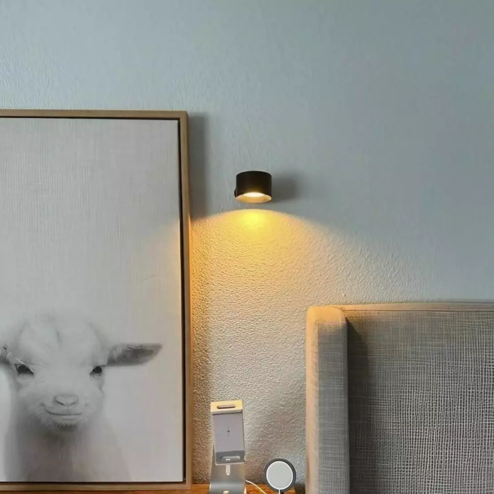 Rechargeable White Cylindrical Wall Lamp with Remote Control - view 13