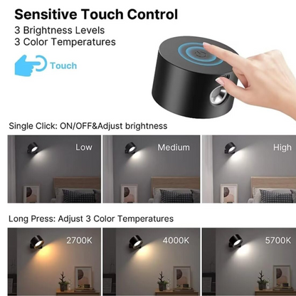 Rechargeable White Cylindrical Wall Lamp with Remote Control - view 4