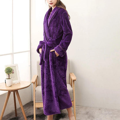 Soft Warm Unisex Bathrobe with Pockets for Home Relaxation - view 5