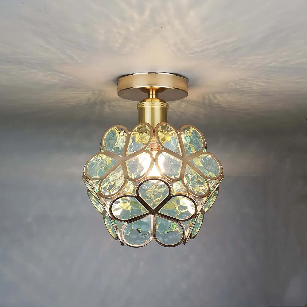 Gold Flower Ceiling Lamp for Bedroom or Hallway - view 4