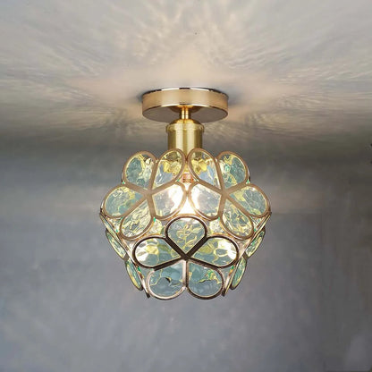 Gold Flower Ceiling Lamp for Bedroom or Hallway - view 4