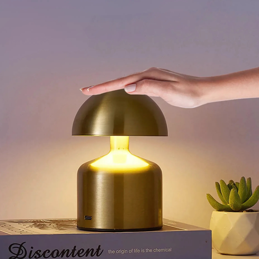 Rechargeable Retro Mushroom Table Lamp – Dimmable Touch Control - view 3