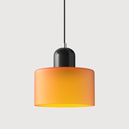 Retro Pendant Light in Dark Green and Orange, Adjustable Length - view 21
