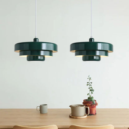 Layered Pendant Lamp in Green, Orange, or White for Dining Room - view 11