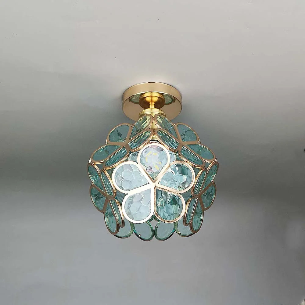 Gold Flower Ceiling Lamp for Bedroom or Hallway - view 7