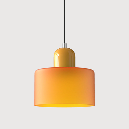 Retro Pendant Light in Dark Green and Orange, Adjustable Length - view 22
