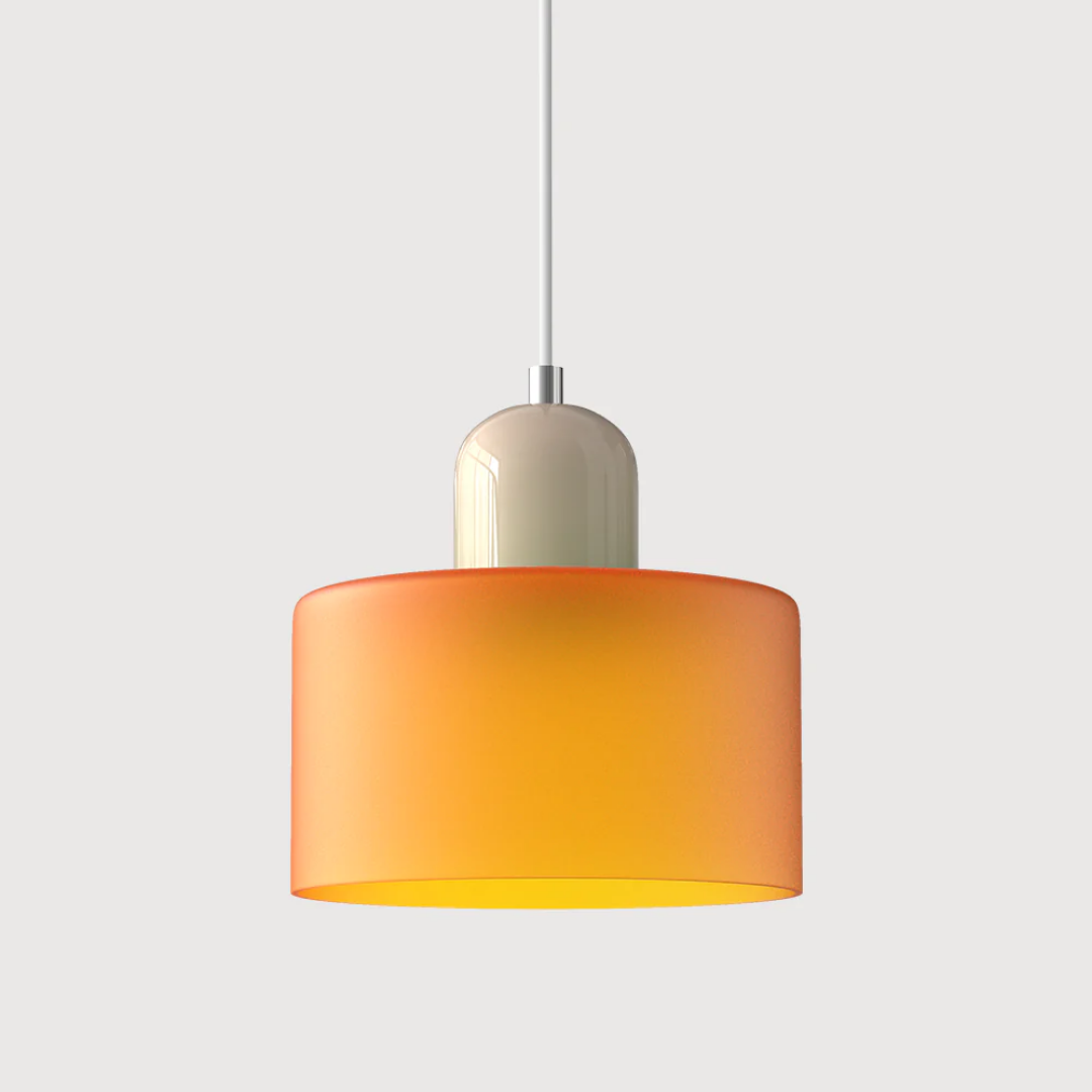 Retro Pendant Light in Dark Green and Orange, Adjustable Length - view 23