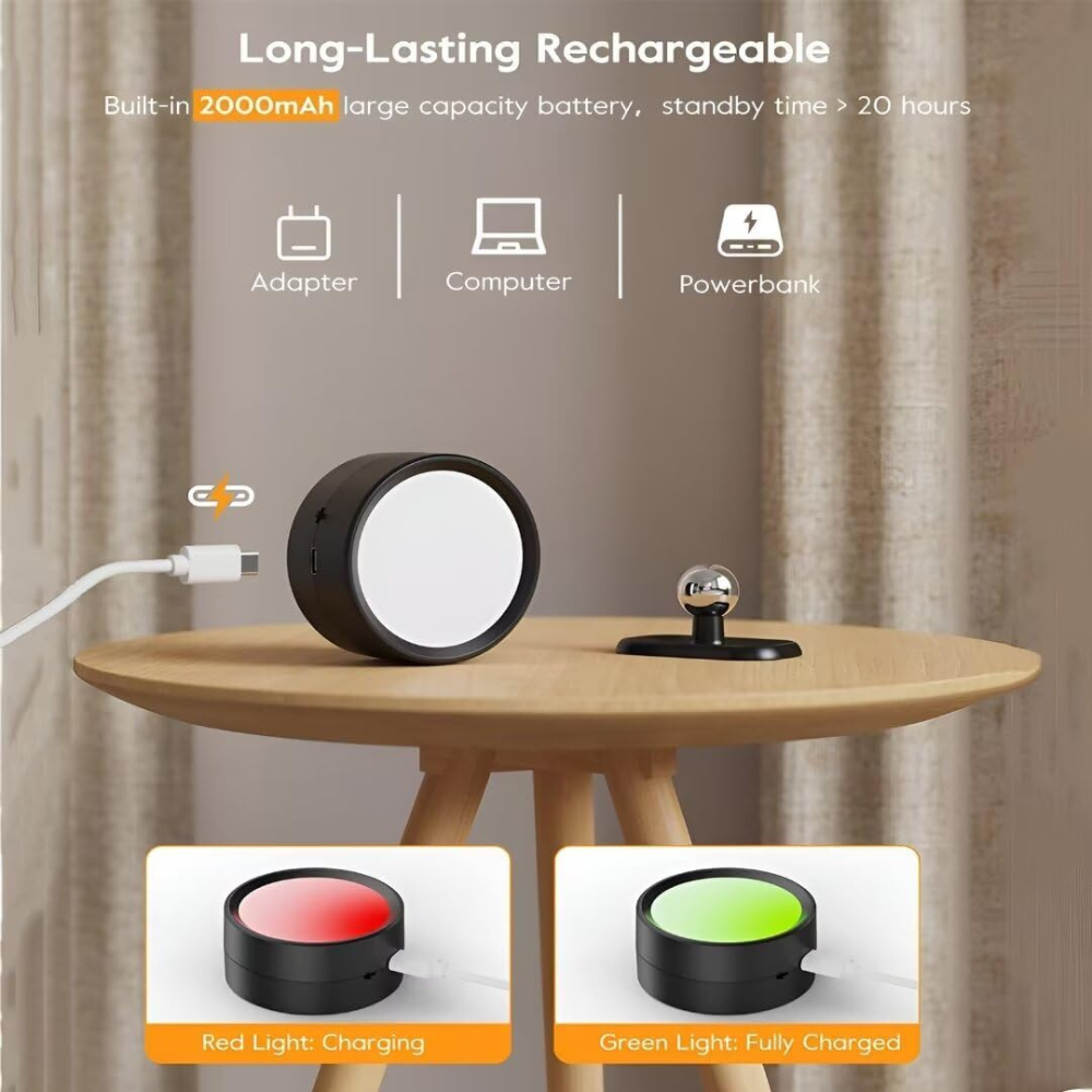 Rechargeable White Cylindrical Wall Lamp with Remote Control - view 5