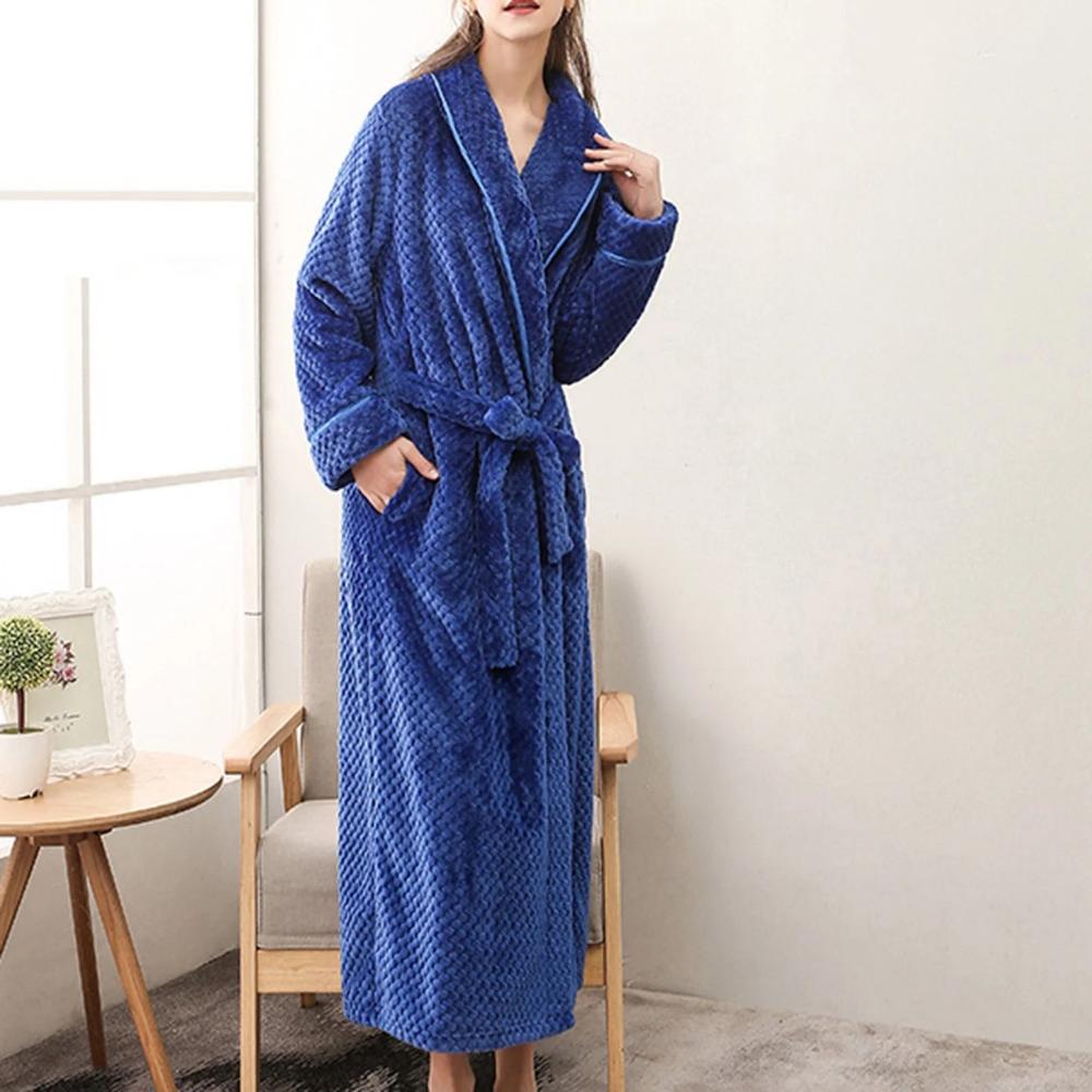 Soft Warm Unisex Bathrobe with Pockets for Home Relaxation - view 6