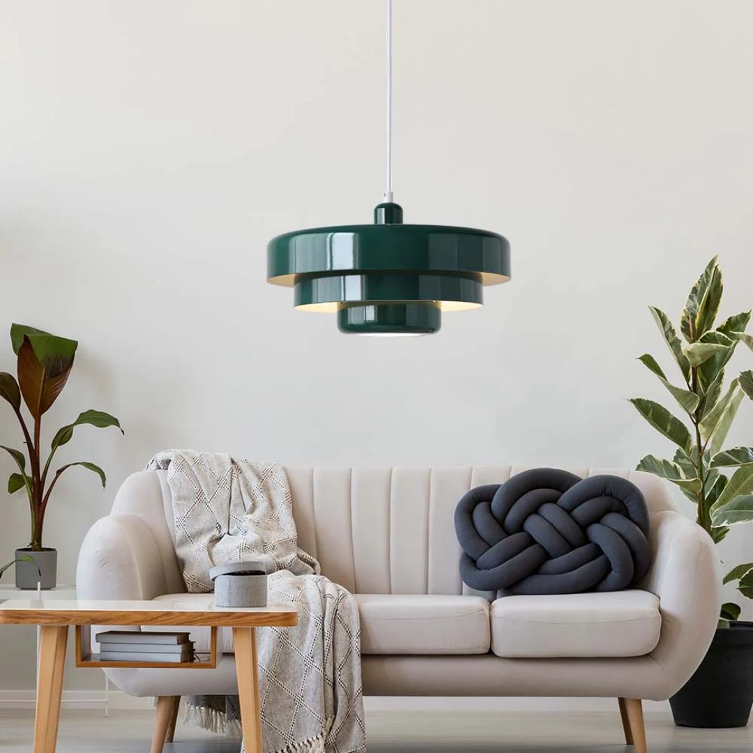 Layered Pendant Lamp in Green, Orange, or White for Dining Room - view 12