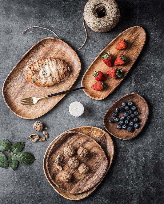 Rustic Serving Board Set in Natural Tones for Kitchen or Table - view 2