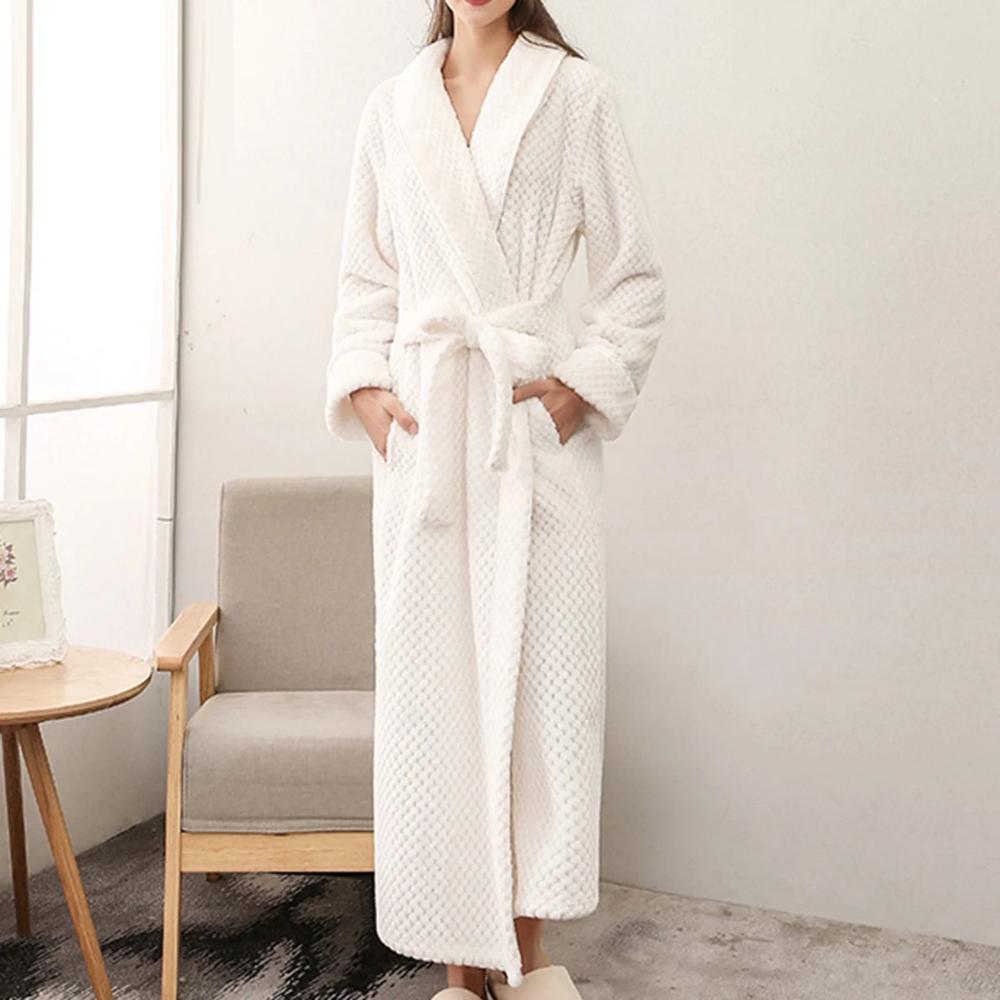 Soft Warm Unisex Bathrobe with Pockets for Home Relaxation - view 7