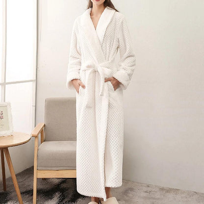 Soft Warm Unisex Bathrobe with Pockets for Home Relaxation - view 7