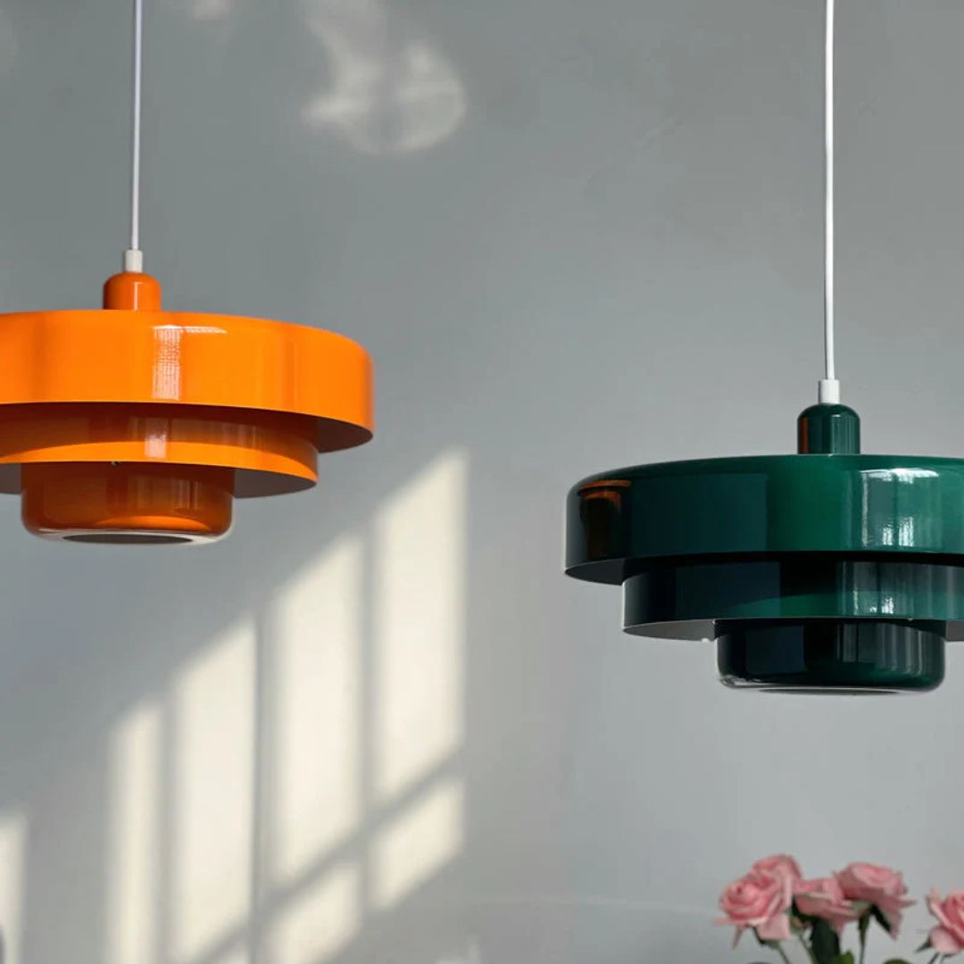 Layered Pendant Lamp in Green, Orange, or White for Dining Room - view 8