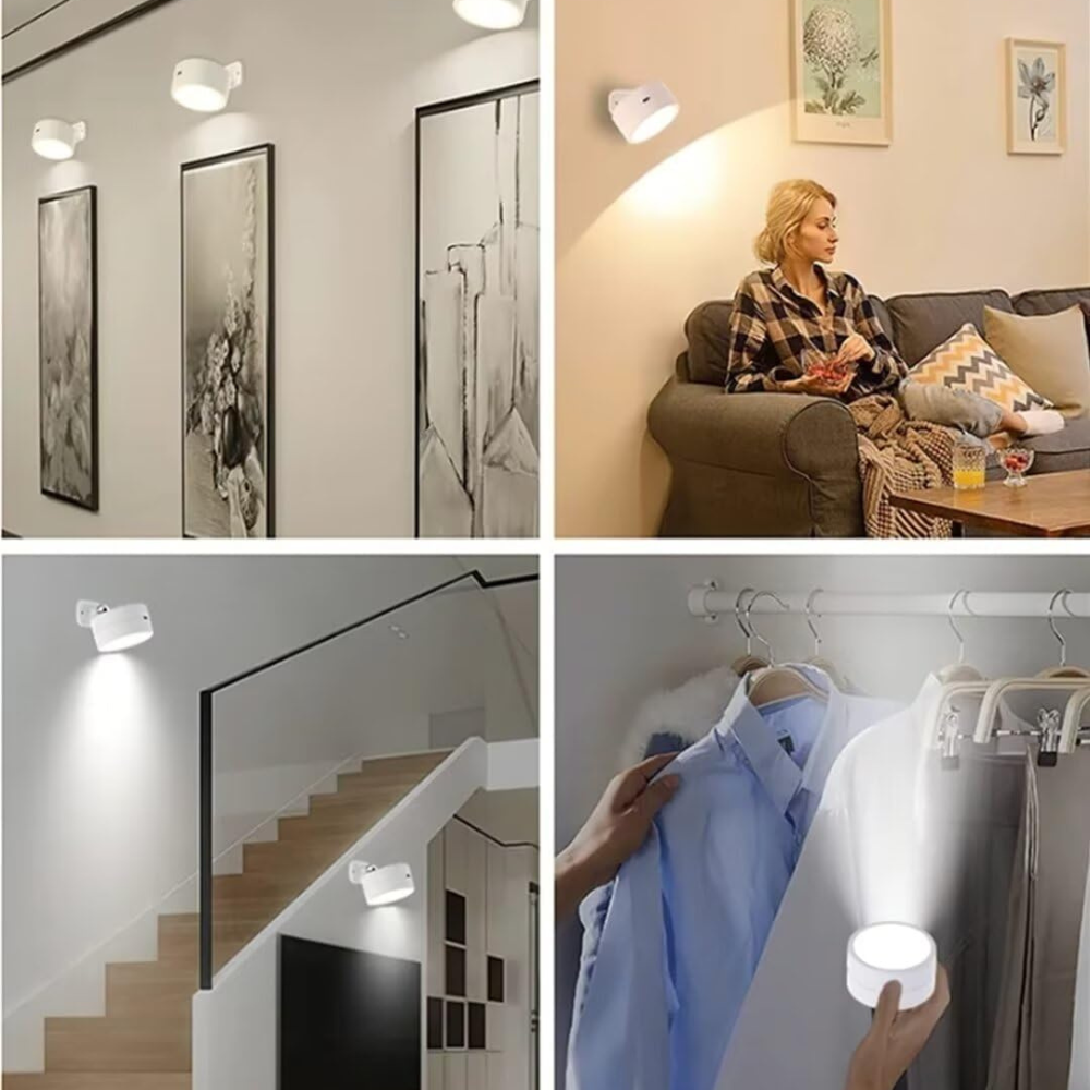 Rechargeable White Cylindrical Wall Lamp with Remote Control - view 23