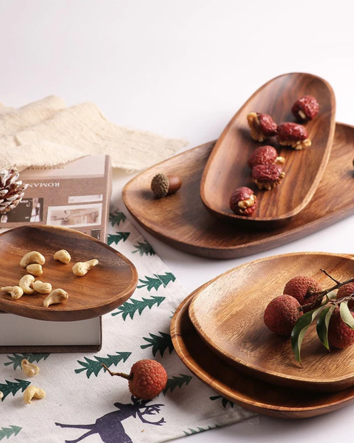 Rustic Serving Board Set in Natural Tones for Kitchen or Table - view 25