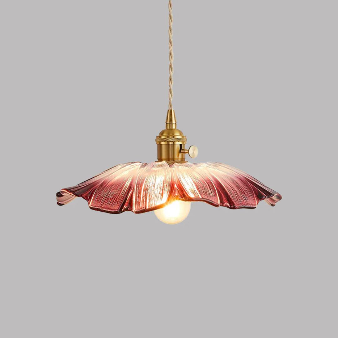 Deep Red Flower Pendant Lamp for Dining Table or Living Room - view 2